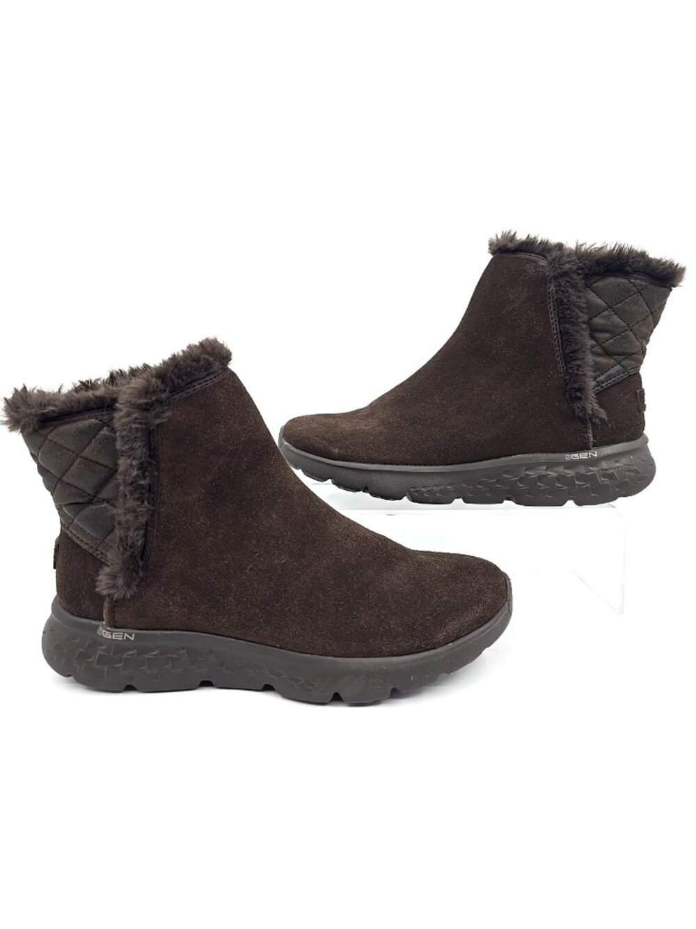 Skechers 14356 Go Ga Mat 5Gen Ankle Boots Booties Faux Fur Lined Pull On Size 7